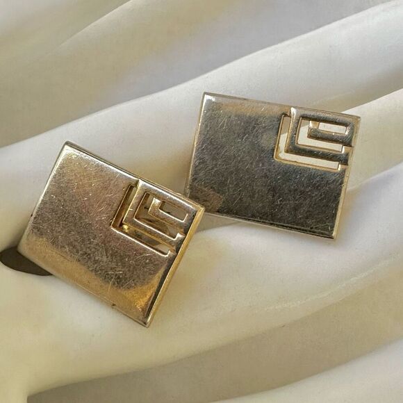 Vintage Swank Gold Tone rectangle  Cufflinks - Picture 1 of 6